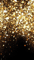 beautiful festive background of golden confetti. can be used to create a background for new years or