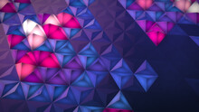 Abstract Geometric Neon Background. 3D Render