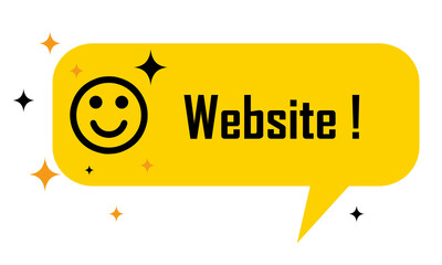Wall Mural - website in yellow dialog bubble and stars