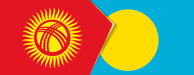 Kyrgyzstan and Palau flags, two vector flags.