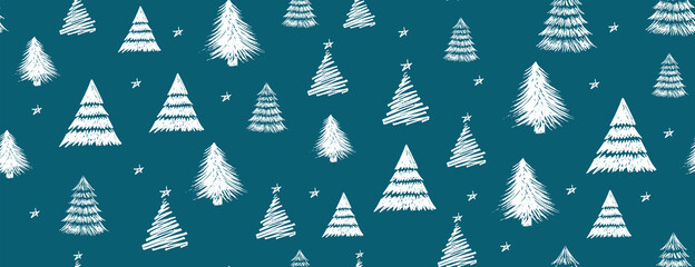 Wall Mural - christmas tree hand drawn illustrations. vector.