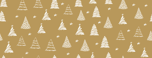 Wall Mural - christmas tree hand drawn illustrations. vector.