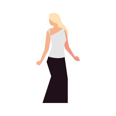 Poster - blonde woman fashionable standing character isolated icon