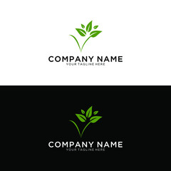 Aufkleber - letter v nature logo design template - vector