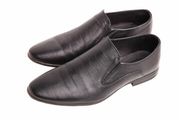 Black classic leather mens shoes