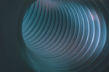 Poster - Beautiful round abstract blue tunnel with color light on a background pattern textured ford design.