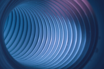Poster - Beautiful round abstract blue tunnel with color light on a background pattern textured ford design.