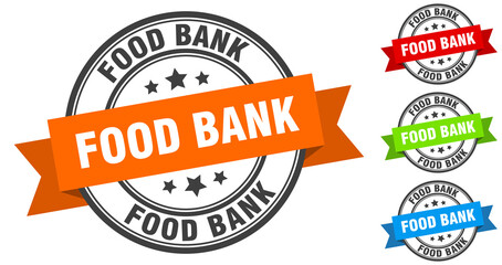 Wall Mural - food bank stamp. round band sign set. label