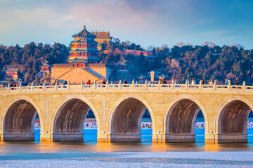 Wall Mural - Seventeen-Arch Bridge at Summer Palace in Beijing, China