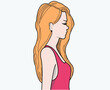 © Иван Белых - Vector image of a sympathetic girl with bright hair and a shirt