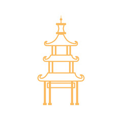 chinese pagoda oriental element line design