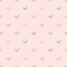 Vector Butterfly Seamless Repeat Pattern Design Background. Abstract Geometric Pattern With Pastel Colors. Cute And Simple Girly Background.