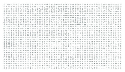 Fototapete - Set of 1500 High Quality Universal Icons . Isolated Vector Elements