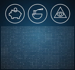Fototapete - Set of 1500 High Quality Universal Icons . Isolated Vector Elements