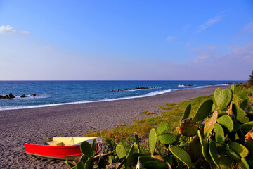 Poster - beach at capo d'orlando messina sicily italy