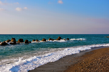 Poster - beach at capo d'orlando messina sicily italy