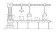 © volyk - Conveyor system. Automated production line. Robotic industry concept. Industrial machine. Conveyor Automatic Production Line with Cardboard Boxes