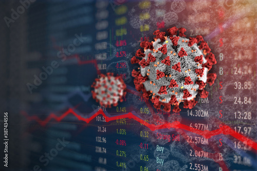 Fotomural Stock Market plunge from Covid-19 Coronavirus pandemic