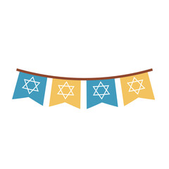 Wall Mural - hanukkah, pennants with stars decoration festive flat icon