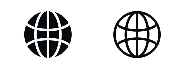 Wall Mural - web world icon, globe symbol for apps and websites