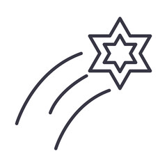 Sticker - shooting star bright decoration line icon