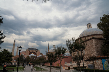 Hagia Sophia shots from the garden. Istanbul 's ancient old museum became a mosque