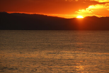 Poster - Sunset in the sea in a summer day