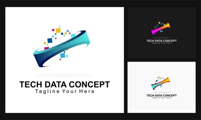 Wall Mural - tech data concept logo design