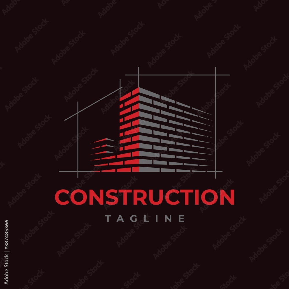 Brick work with letter J illustration. Home build symbol logo design ...