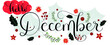 © Luchelle - Hello December. DECEMBER month vector with flowers and leaves. Decoration floral. Illustration month December. Merry Christmas