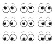 Set of cartoon eyes looking in all directions