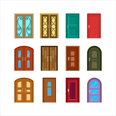 Sticker - vector design collection of house and apartment doors