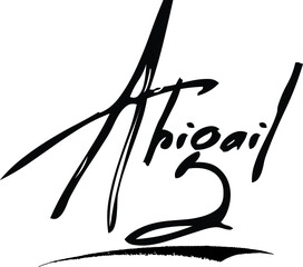Leinwandbilder - Abigail -Female Name Modern Brush Calligraphy Cursive Text on White Background