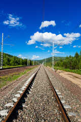 View of rails of the railway