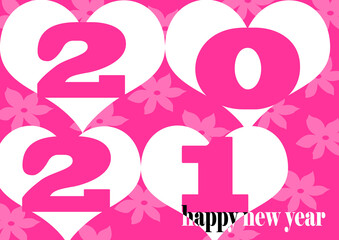 Wall Mural - Happy new year 2021 graphic resources creative design