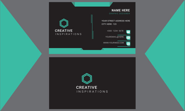 Simple creative corporate business card design template.