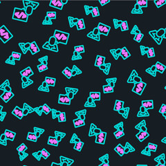 line web design and front end development icon isolated seamless pattern on black background. vector
