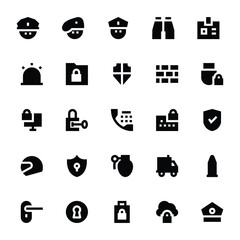 Canvas Print - 
Crime, Security and Defence Vector Icons 1
