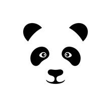 Panda Head Logo. Isolated Panda Head On White Background