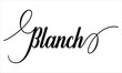 Blanch Script Typography Cursive Calligraphy Black text lettering Cursive and phrases isolated on the White background for titles, words and sayings