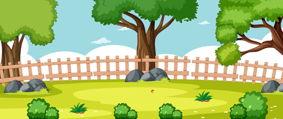 Blank landscape in nature park scene with some trees