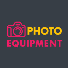 Canvas Print - camera linear logo element, photo equipment, vector illustration