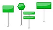 © meredesign - illustration of green blank signs on white background