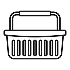 Wall Mural - Supermarket basket icon, outline style