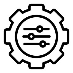 Poster - Adaptation cog icon. Outline adaptation cog vector icon for web design isolated on white background