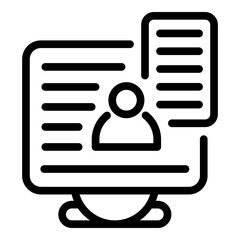 Poster - Online adaptation icon. Outline online adaptation vector icon for web design isolated on white background