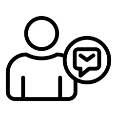 Poster - Chat request icon. Outline chat request vector icon for web design isolated on white background