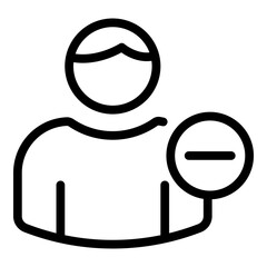 Poster - Reject friend request icon. Outline reject friend request vector icon for web design isolated on white background