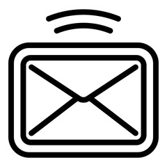 Poster - Notification mail request icon. Outline notification mail request vector icon for web design isolated on white background
