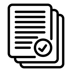 Poster - Approved request icon. Outline approved request vector icon for web design isolated on white background